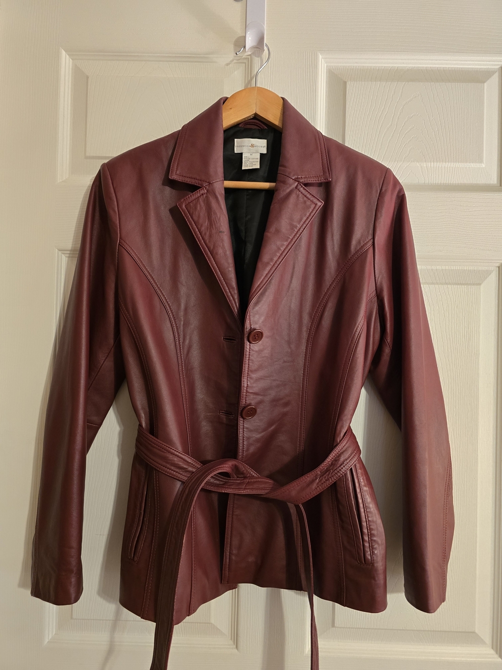 Vntg Y2K Preswick & Moore Wm's Leather Jacket Size Medium